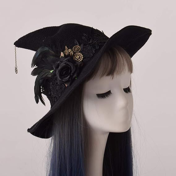 Shapeable Wide-Brim Knitted Witch Hat