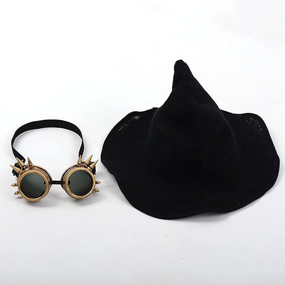 Shapeable Wide-Brim Knitted Witch Hat