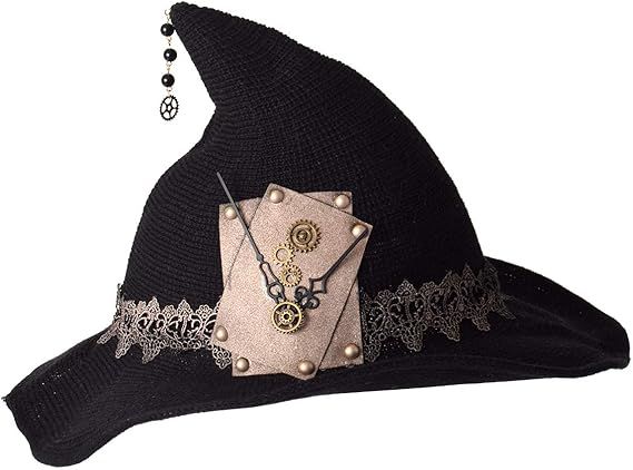 Shapeable Wide-Brim Knitted Witch Hat