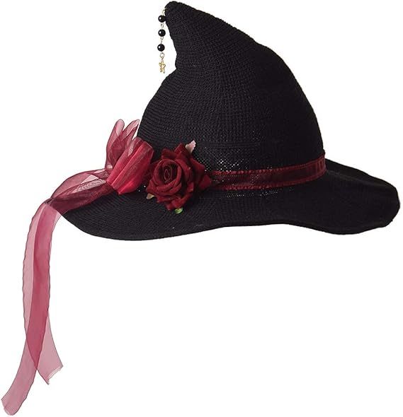 Shapeable Wide-Brim Knitted Witch Hat