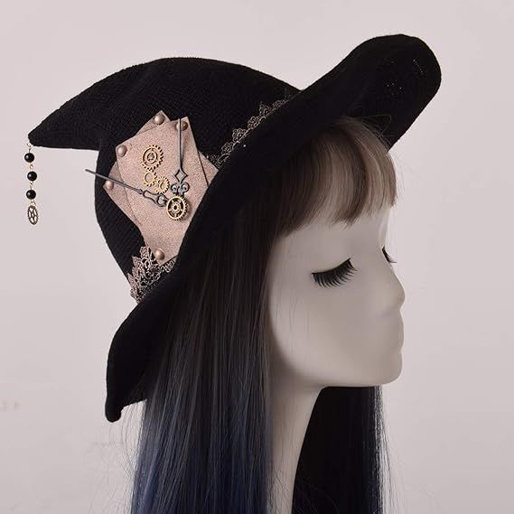 Shapeable Wide-Brim Knitted Witch Hat