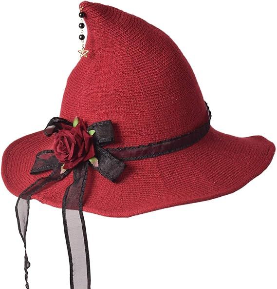 Shapeable Wide-Brim Knitted Witch Hat