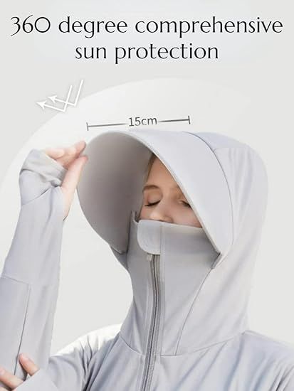 Women's Full-Zip Sun Jacket with Mask Hood