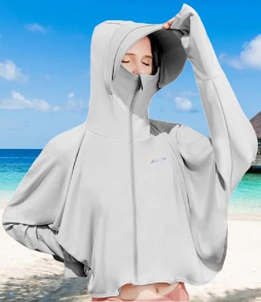 Women's Full-Zip Sun Jacket with Mask Hood
