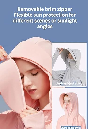 Women's Full-Zip Sun Jacket with Mask Hood