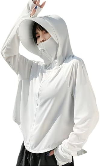 Women's Full-Zip Sun Jacket with Mask Hood