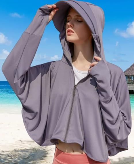 Women's Full-Zip Sun Jacket with Mask Hood