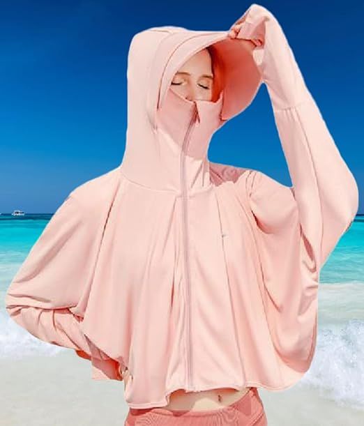 Women's Full-Zip Sun Jacket with Mask Hood