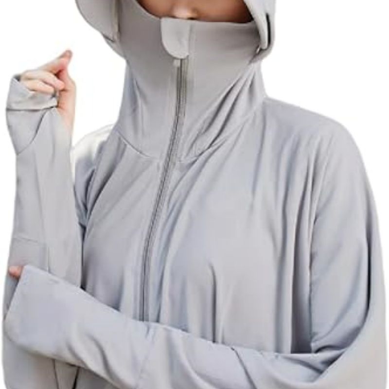 Women's Full-Zip Sun Jacket with Mask Hood