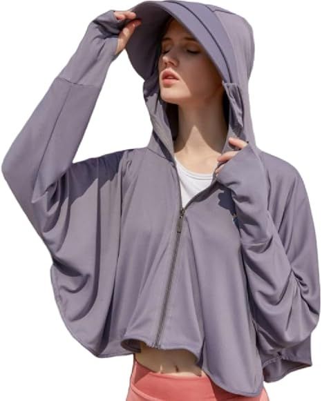 Women's Full-Zip Sun Jacket with Mask Hood