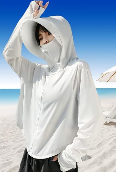 Women's Full-Zip Sun Jacket with Mask Hood