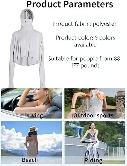 Women's Full-Zip Sun Jacket with Mask Hood