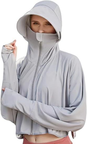Women's Full-Zip Sun Jacket with Mask Hood