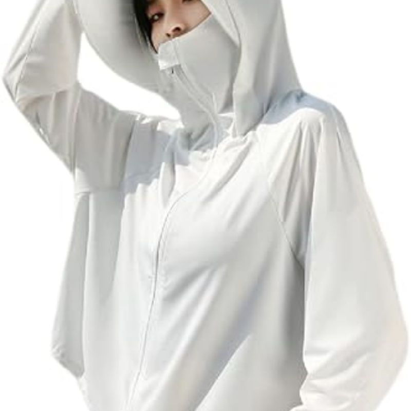 Women's Full-Zip Sun Jacket with Mask Hood