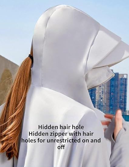 Women's Full-Zip Sun Jacket with Mask Hood