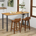 Mid-Century Inspired Bar Stools Set of 2 with Elegant Back