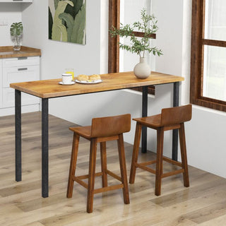 Mid-Century Inspired Bar Stools Set of 2 with Elegant Back