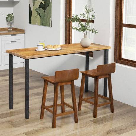Mid-Century Inspired Bar Stools Set of 2 with Elegant Back