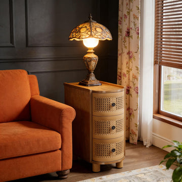 Curved Three-Drawer End Table and Nightstand