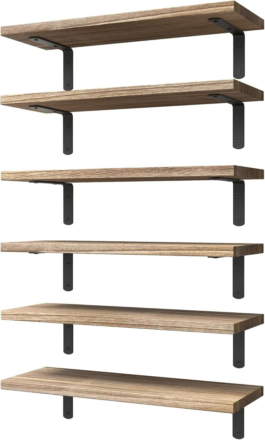 Six Floating Shelves for Flexible Wall Storage