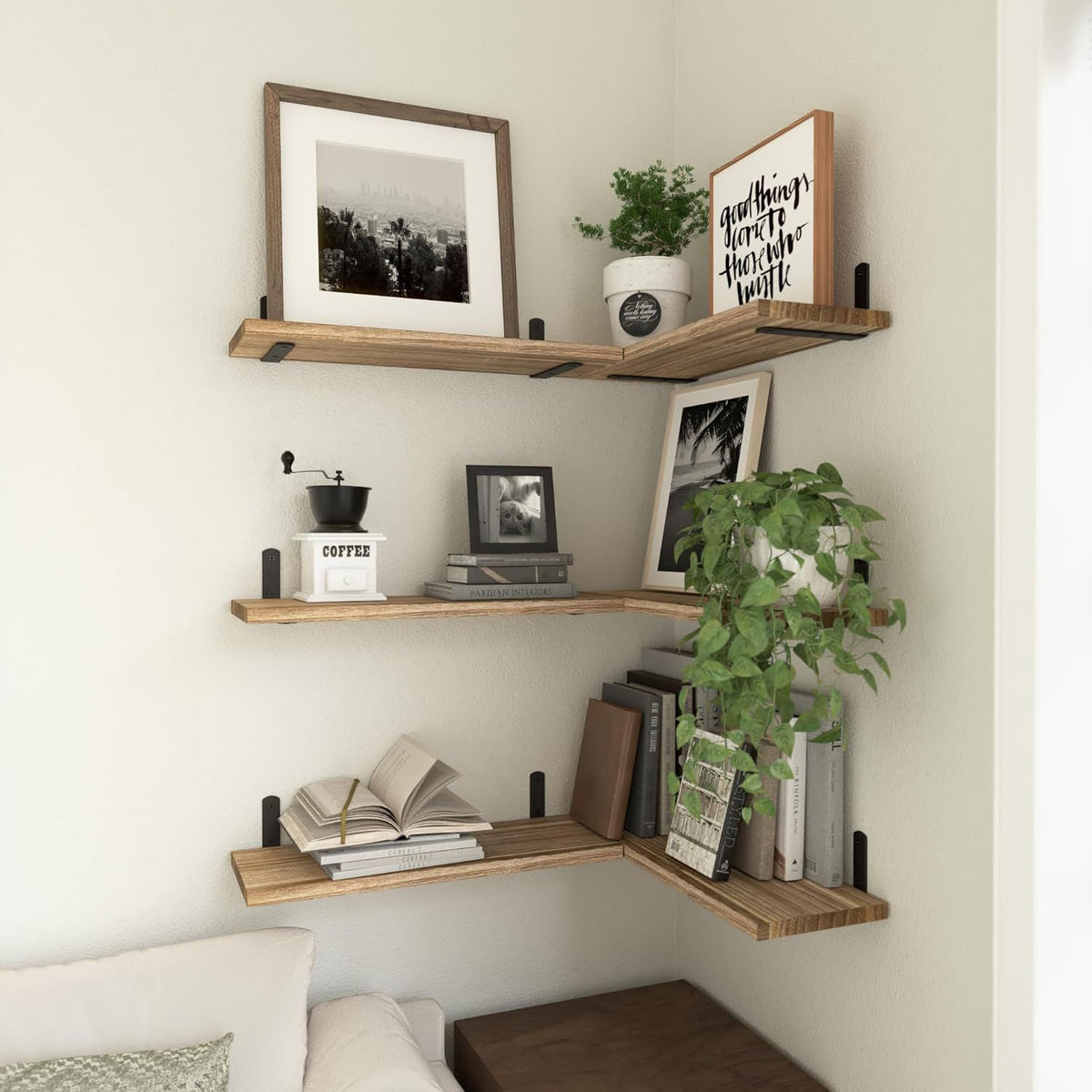 Six Floating Shelves for Flexible Wall Storage