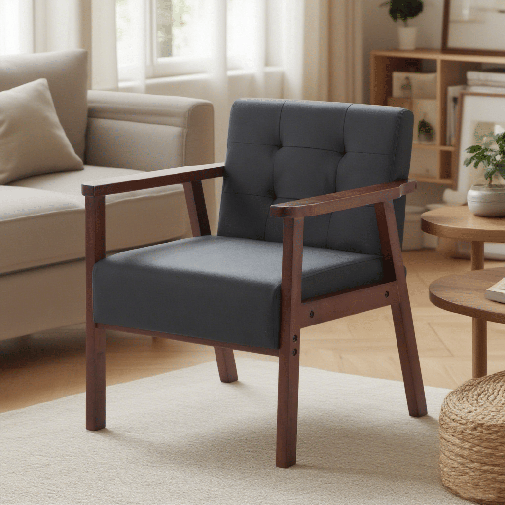 Classic Frame Accent Armchair with Tufted Back