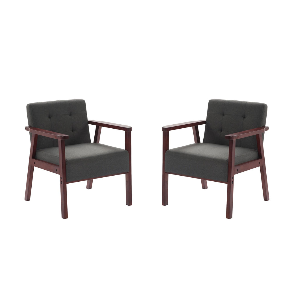 Classic Frame Accent Armchair with Tufted Back