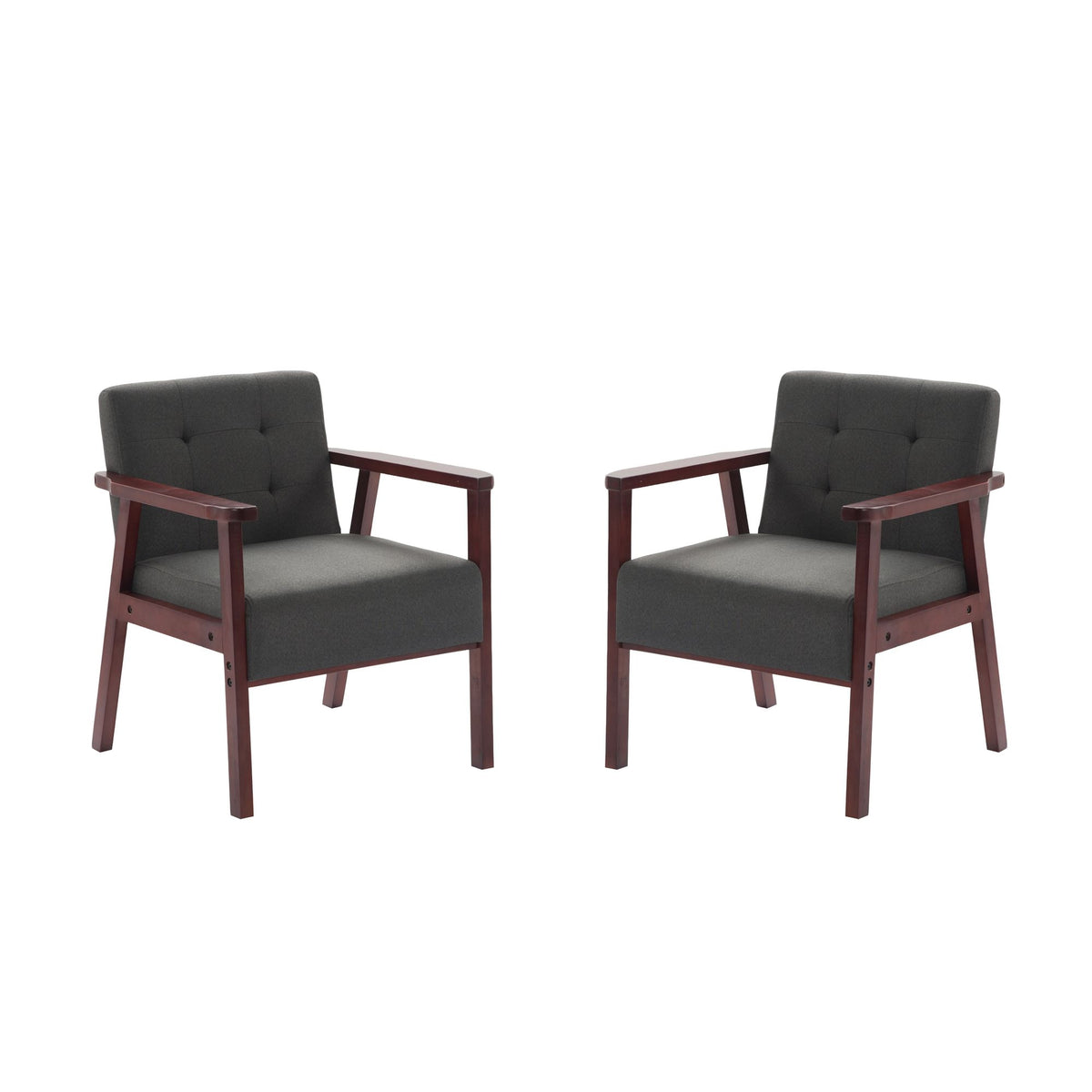 Classic Frame Accent Armchair with Tufted Back