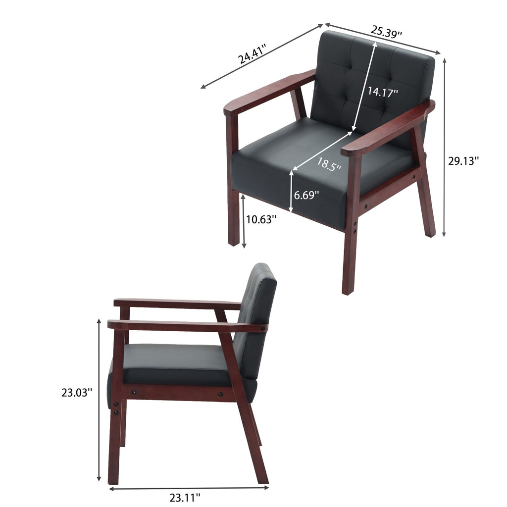 Classic Frame Accent Armchair with Tufted Back