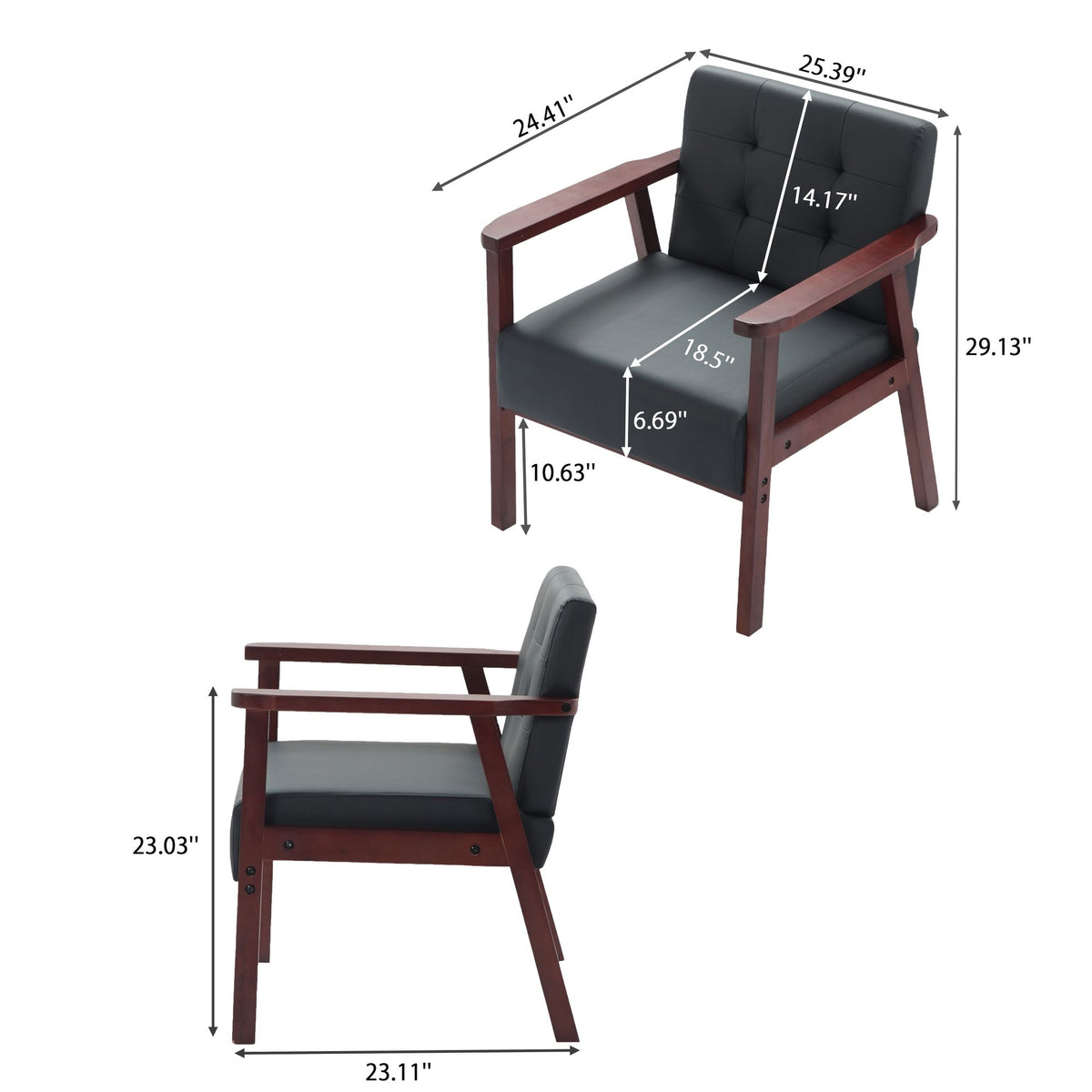 Classic Frame Accent Armchair with Tufted Back
