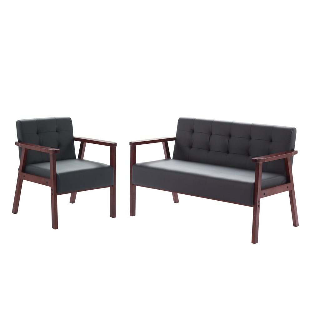 Classic Frame Accent Armchair with Tufted Back