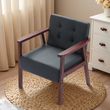 Classic Frame Accent Armchair with Tufted Back