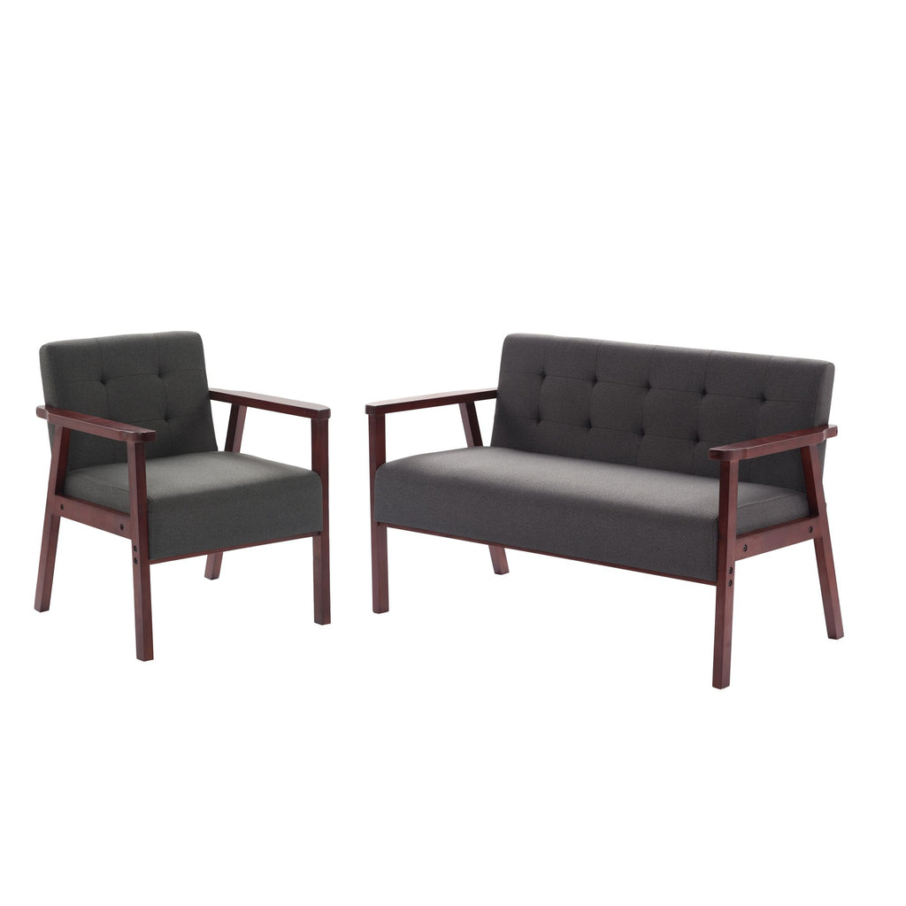 Classic Frame Accent Armchair with Tufted Back
