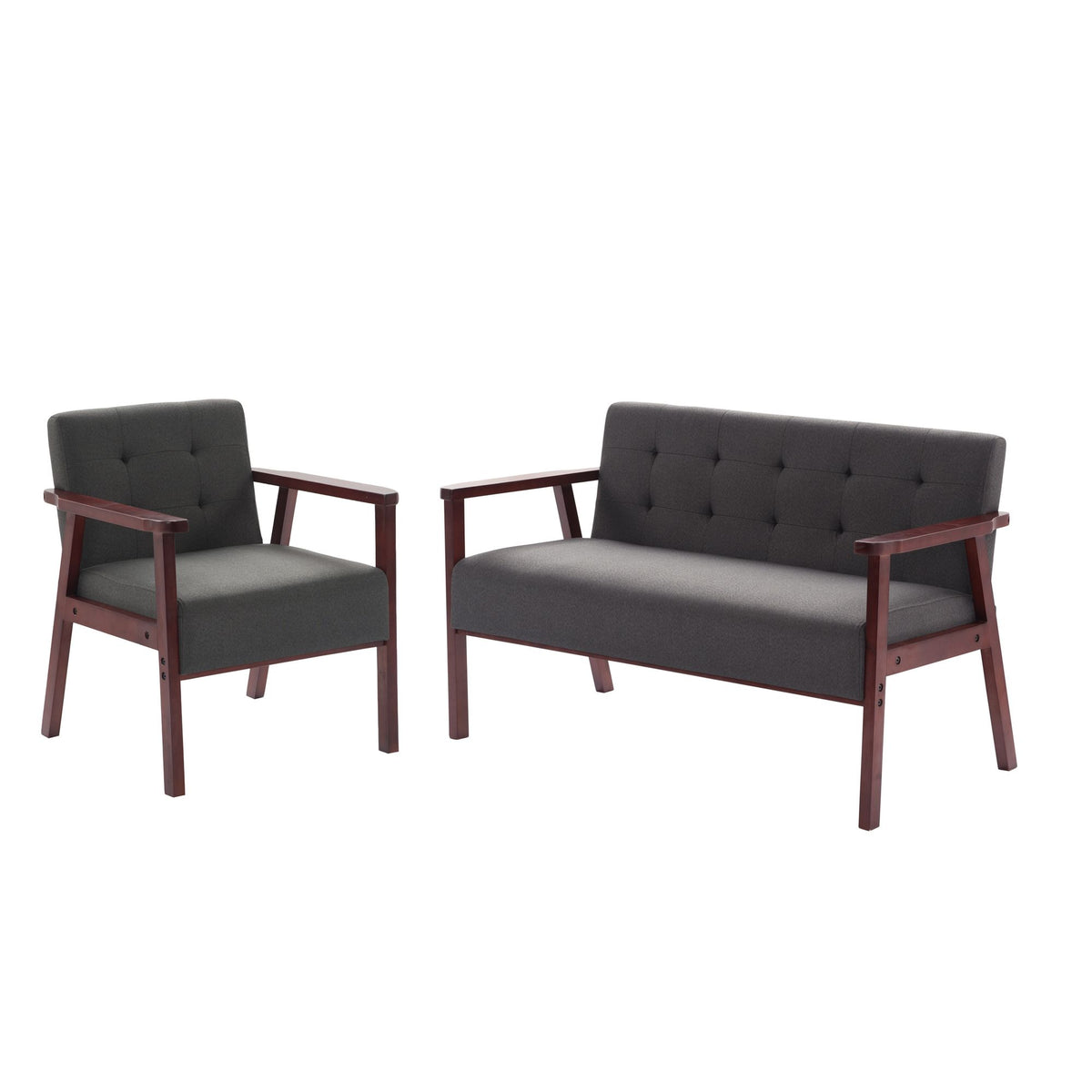 Classic Frame Accent Armchair with Tufted Back