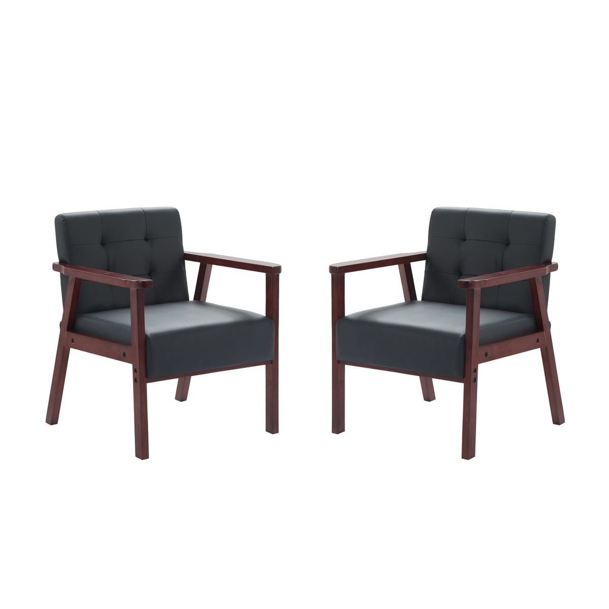 Classic Frame Accent Armchair with Tufted Back
