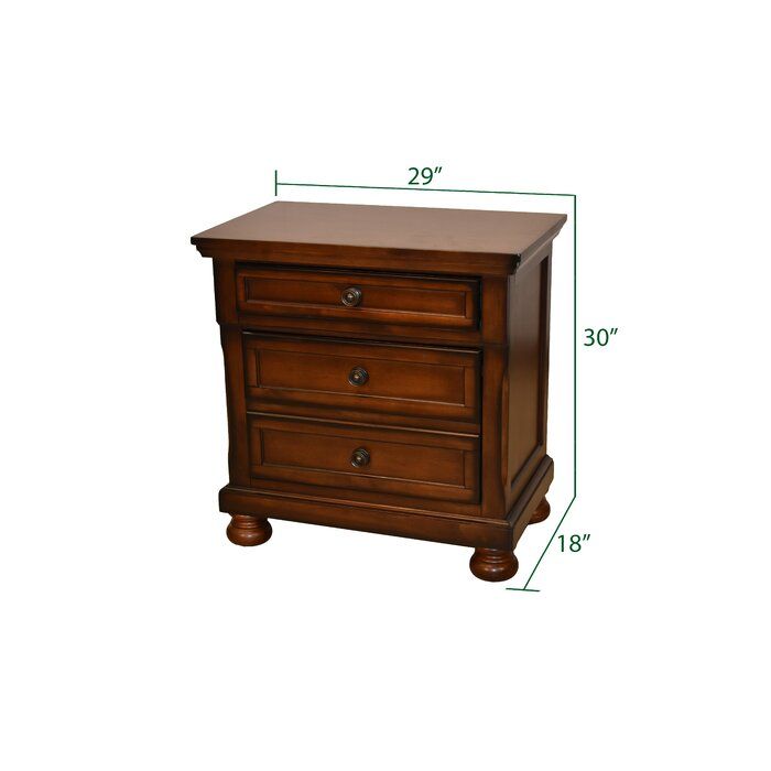 Dark Walnut Nightstand with Hidden Jewelry Drawer