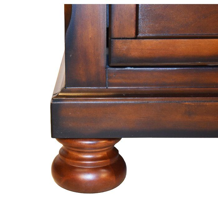 Dark Walnut Nightstand with Hidden Jewelry Drawer