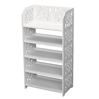 Five-Tier Carved Shoe Rack for Organized Entryway