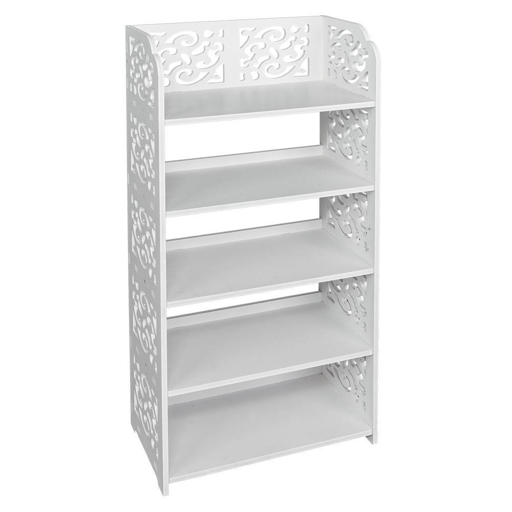 Five-Tier Carved Shoe Rack for Organized Entryway