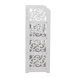 4-Tier Carved Shoe Rack in White – Wood-Plastic Board