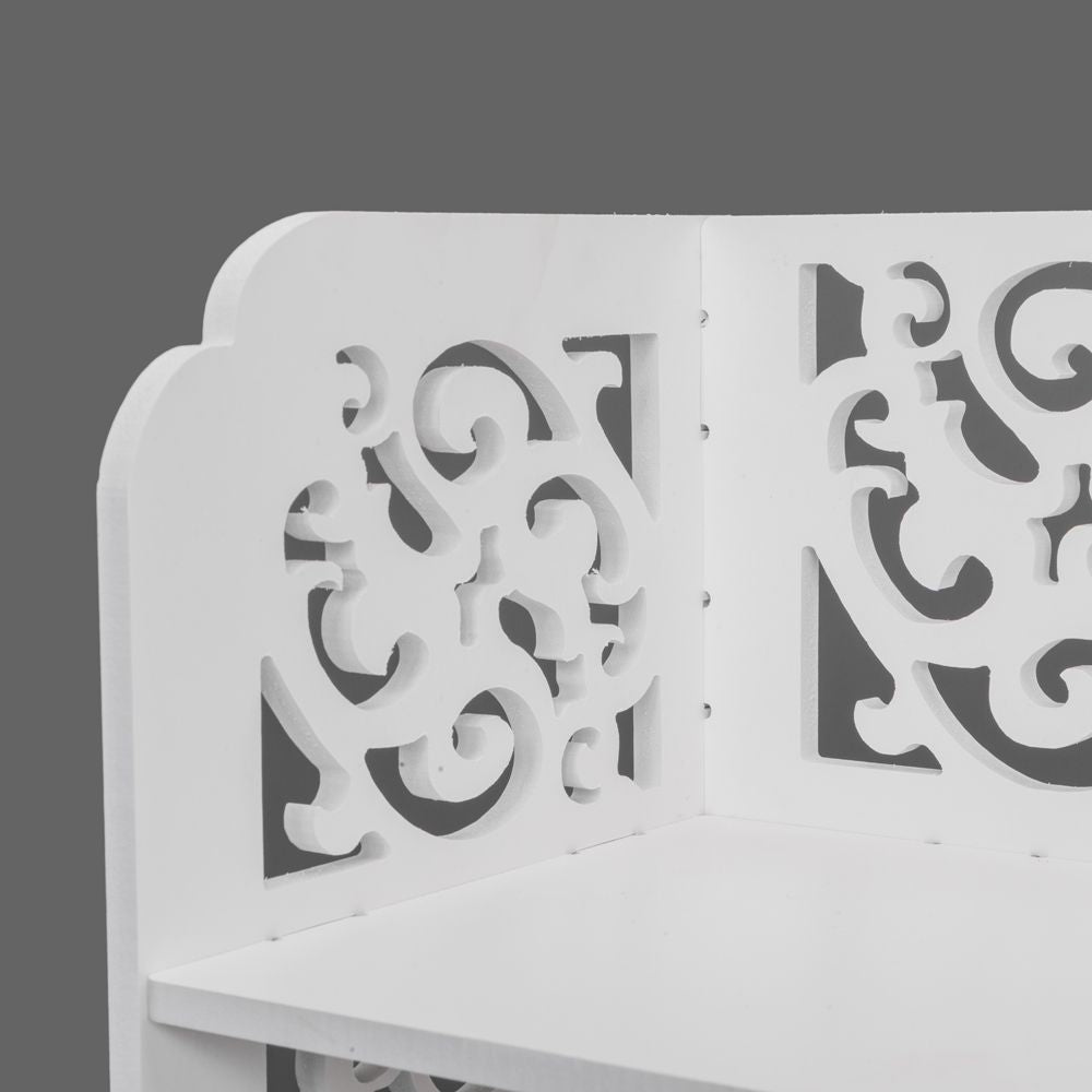 Wood-Plastic Board Six Tiers Carved Shoe Rack – water-ready & Easy Assembly
