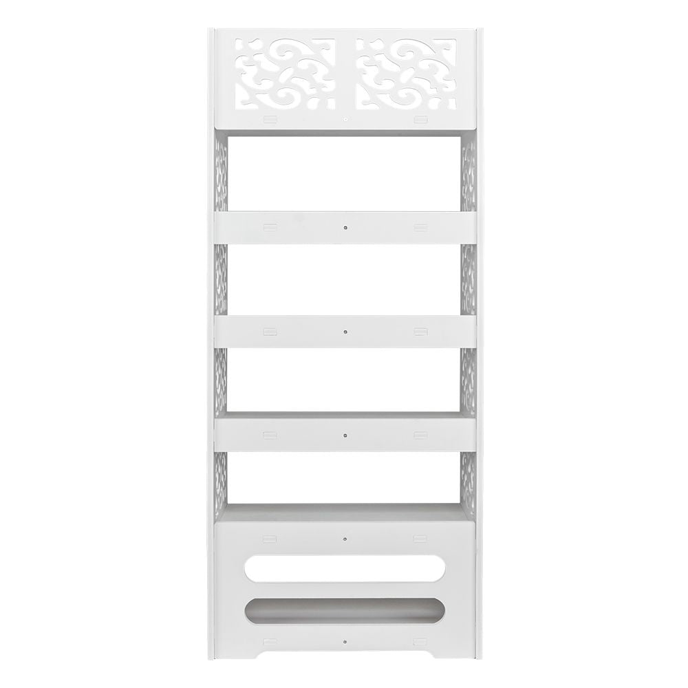 Wood-Plastic Board Six Tiers Carved Shoe Rack – water-ready & Easy Assembly