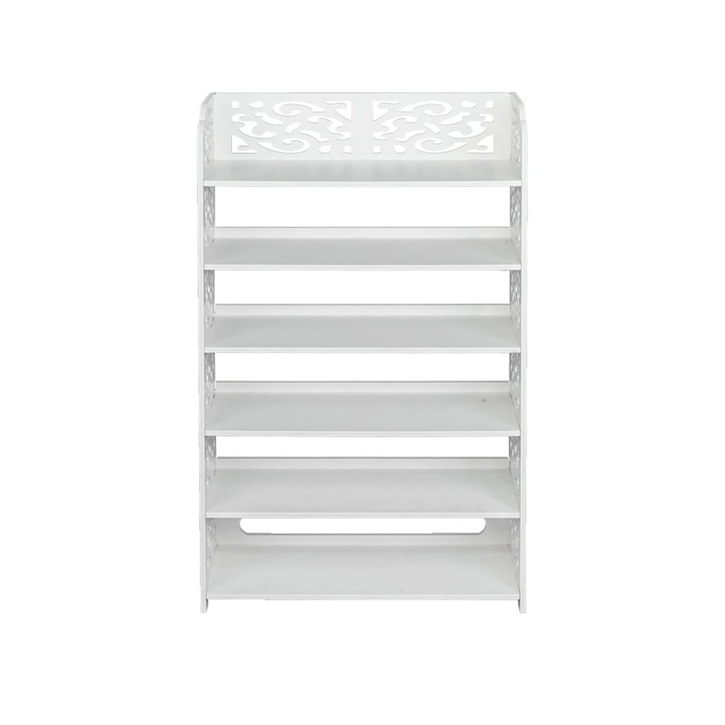 Six-Tier Shoe Rack with Hollow Design for Entryway Organization