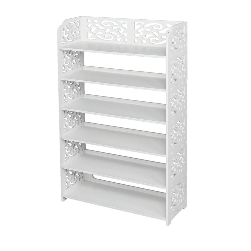 Six-Tier Shoe Rack with Hollow Design for Entryway Organization