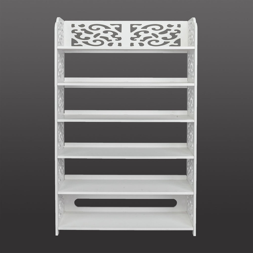 Six-Tier Shoe Rack with Hollow Design for Entryway Organization