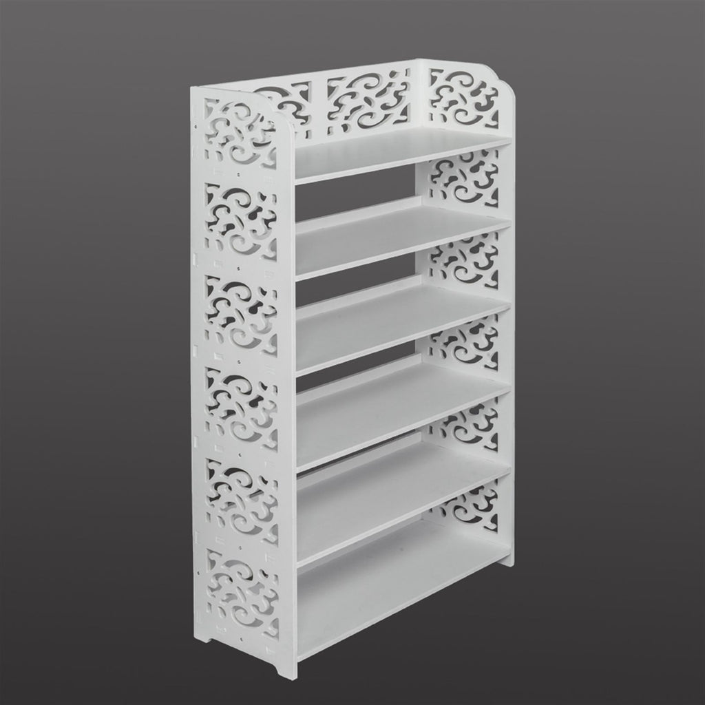 Six-Tier Shoe Rack with Hollow Design for Entryway Organization