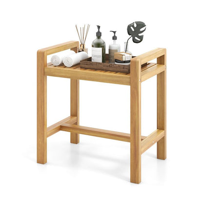 Wood Shower Stool for Bathroom Bath Safety
