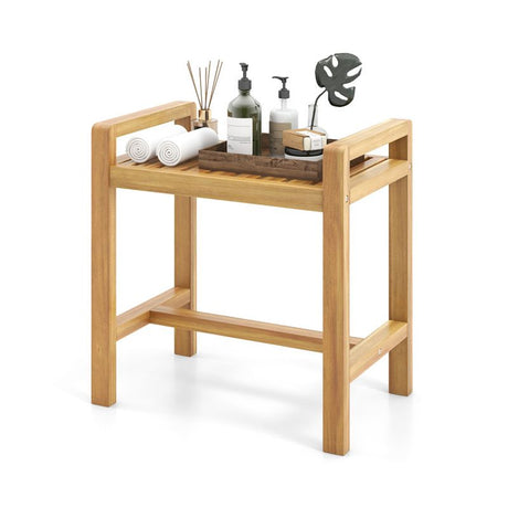 Wood Shower Stool for Bathroom Bath Safety