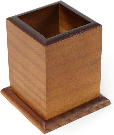 Square Wood Toothpick Holder for Kitchen Countertop