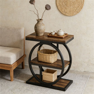 Rustic Four-Tier Narrow End Table